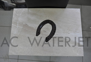 horse shoe-waterjet cut ceramic tile 2